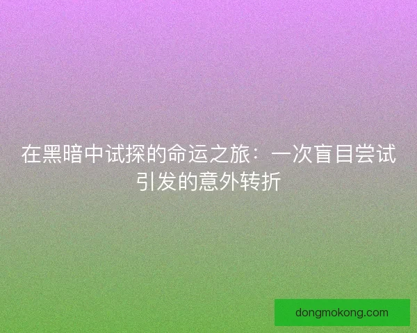 在黑暗中试探的命运之旅：一次盲目尝试引发的意外转折
